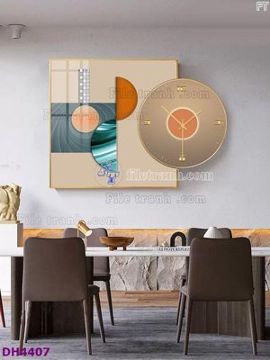 File PSD File tranh đồng hồ tráng gương kiểu mới DH4407 (gốc) cho designer