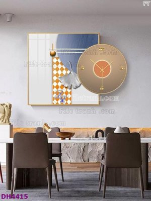 File tranh in mica File tranh đồng hồ tráng gương kiểu mới DH4415 (độ phân giải cao)