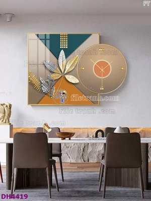 File ảnh File tranh đồng hồ tráng gương kiểu mới DH4419 (gốc) in poster