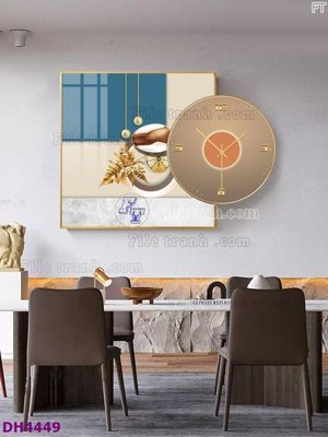 File tranh gốc File tranh đồng hồ tráng gương kiểu mới DH4449 (bản đẹp) độc quyền