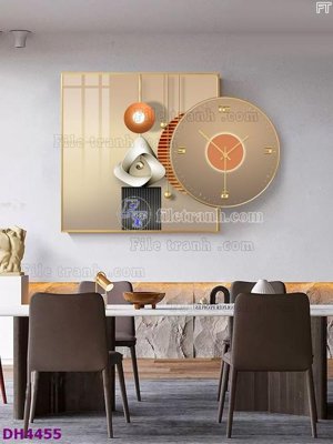 File tranh gốc File tranh đồng hồ tráng gương kiểu mới DH4455 (bản quyền) độc đáo