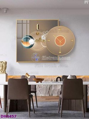 File tranh File tranh đồng hồ tráng gương kiểu mới DH4457 (bản gốc) in canvas