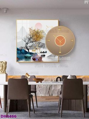 Tải file gốc File tranh đồng hồ tráng gương kiểu mới DH4466 (in khổ lớn) quảng cáo