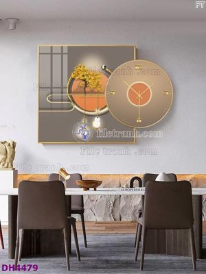 File gốc File tranh đồng hồ tráng gương kiểu mới DH4479 (in 3D) nghệ thuật