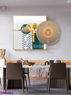 File gốc File tranh đồng hồ tráng gương kiểu mới DH4483 (thiết kế) độc quyền