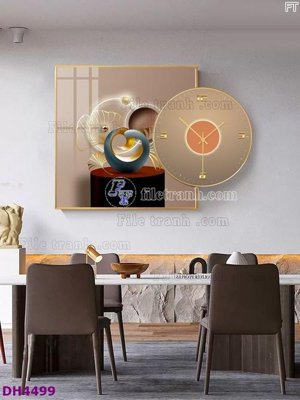 File ảnh File tranh đồng hồ tráng gương kiểu mới DH4499 (gốc) in standee