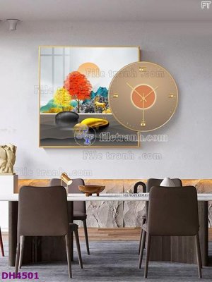 File PSD File tranh đồng hồ tráng gương kiểu mới DH4501 (gốc) cho in quảng cáo