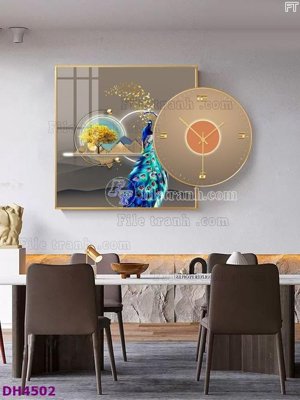 Download file tranh File tranh đồng hồ tráng gương kiểu mới DH4502 (file gốc PSD)