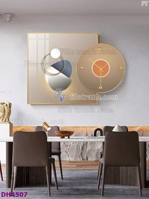 File tranh gốc File tranh đồng hồ tráng gương kiểu mới DH4507 (bản quyền) Filetranh.com