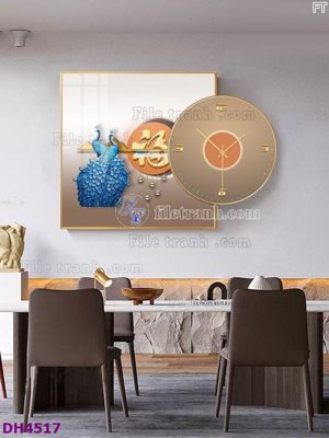 Tải file tranh File tranh đồng hồ tráng gương kiểu mới DH4517 (gốc) tại Filetranh.com