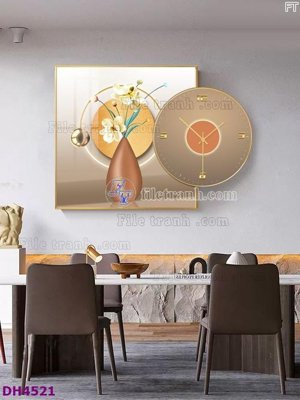 File gốc File tranh đồng hồ tráng gương kiểu mới DH4521 (Filetranh.com) File tranh đồng hồ tráng gương kiểu mới DH4521