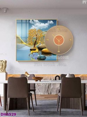 File gốc File tranh đồng hồ tráng gương kiểu mới DH4529 (cho in UV) siêu nét
