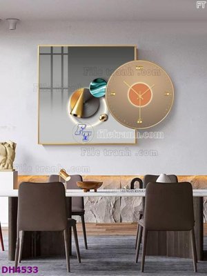 File gốc File tranh đồng hồ tráng gương kiểu mới DH4533 (AI/EPS) cho in ấn