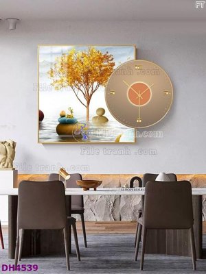 Mua file gốc File tranh đồng hồ tráng gương kiểu mới DH4539 (in ấn) tại Filetranh.com
