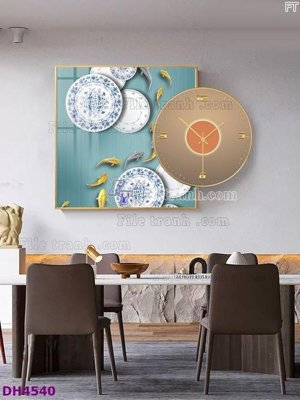 File gốc in ấn File tranh đồng hồ tráng gương kiểu mới DH4540 độ phân giải cao