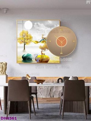 Chi tiết file tranh tráng gương File tranh đồng hồ tráng gương kiểu mới DH4561 (ảnh gốc)
