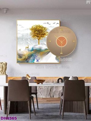 File tranh File tranh đồng hồ tráng gương kiểu mới DH4565 (ảnh gốc) độ nét vượt trội