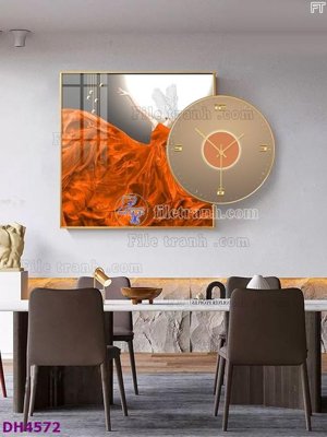 File tranh File tranh đồng hồ tráng gương kiểu mới DH4572 (gốc) chủ đề động vật