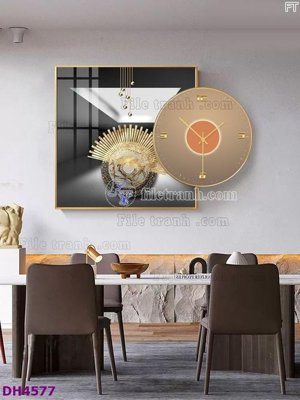 Tải file tranh File tranh đồng hồ tráng gương kiểu mới DH4577 (ảnh gốc) ngay