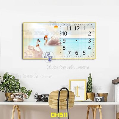 File tranh trang trí File tranh đồng hồ tráng gương DH611 (file gốc)