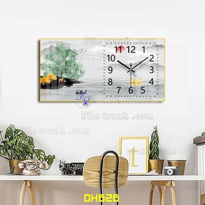 Tải file File tranh đồng hồ tráng gương DH626 (gốc) làm file in ấn