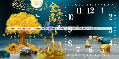 File gốc tranh đồng hồ DH7016 (in lụa) hoa văn cổ điển