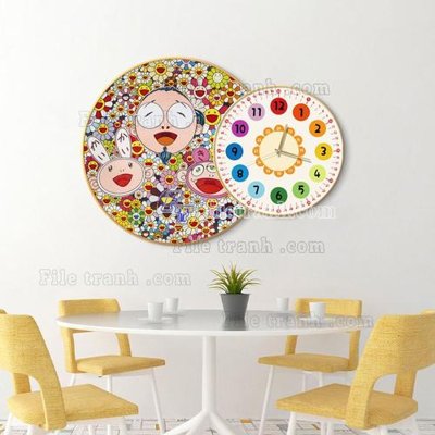 File gốc Tranh đồng hồ doremon lồng tròn DH7202 (in tráng gương) nghệ thuật
