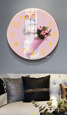 Download file gốc File tranh đồng hồ tráng gương DH820 (in lụa) hoa lá