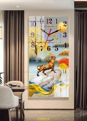 File in trần File tranh đồng hồ tráng gương FTDH113 (bản gốc) mây trời