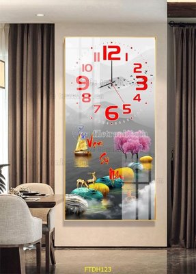 File ảnh File tranh đồng hồ tráng gương FTDH123 (gốc) in biển hiệu