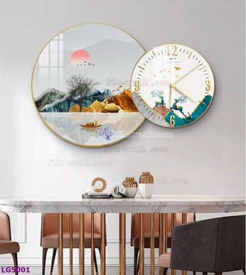 Tải file gốc File tranh đồng hồ tráng gương tròn lồng ghép LG5001 (bản PSD) đầy đủ layer