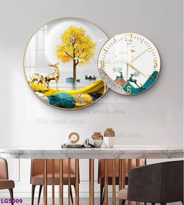 File tranh File tranh đồng hồ tráng gương tròn lồng ghép LG5009 (ảnh gốc) cho in ấn kỹ thuật số