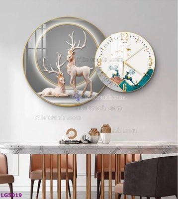 File in lụa File tranh đồng hồ tráng gương tròn lồng ghép LG5019 (chất lượng cao) File tranh đồng hồ tráng gương tròn lồng ghép LG5019