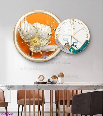 File gốc File tranh đồng hồ tráng gương tròn lồng ghép LG5020 (vector) cho in ấn