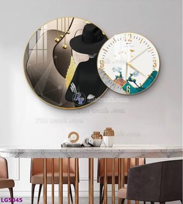 Tải file File tranh đồng hồ tráng gương tròn lồng ghép LG5045 (gốc) chủ đề tôn giáo