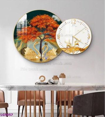 File gốc File tranh đồng hồ tráng gương tròn lồng ghép LG5057 (PNG) trong suốt (transparent)