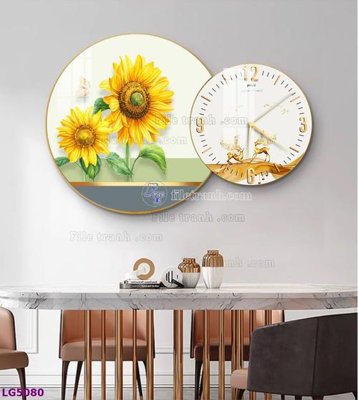 Download file gốc File tranh đồng hồ tráng gương tròn lồng ghép LG5080 (độ nét cao)