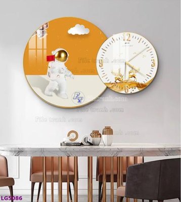 Download file gốc File tranh đồng hồ tráng gương tròn lồng ghép LG5086 (in lụa) cao cấp