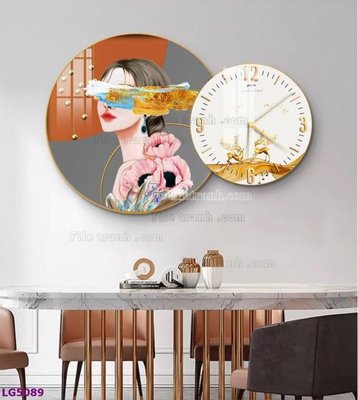 Tải file File tranh đồng hồ tráng gương tròn lồng ghép LG5089 (PSD) cho in tranh 3D