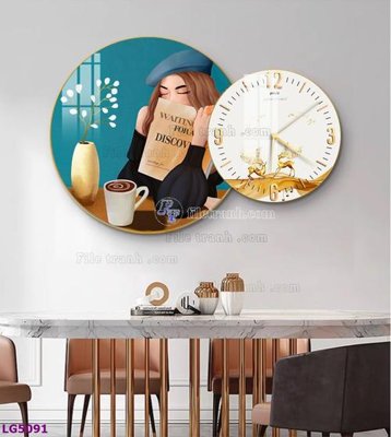 File in trần File tranh đồng hồ tráng gương tròn lồng ghép LG5091 (file gốc) phong thủy