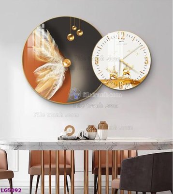 File gốc File tranh đồng hồ tráng gương tròn lồng ghép LG5092 (trang trí) phòng trẻ em