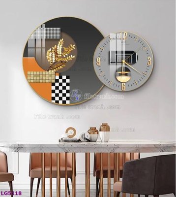 File PSD File tranh đồng hồ tráng gương tròn lồng ghép LG5118 (chất lượng in ấn)