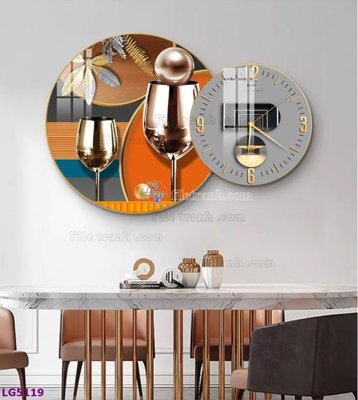 Tải file File tranh đồng hồ tráng gương tròn lồng ghép LG5119 (gốc) làm tranh treo tường