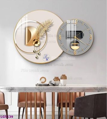 Download file gốc File tranh đồng hồ tráng gương tròn lồng ghép LG5139 (độ nét cao)