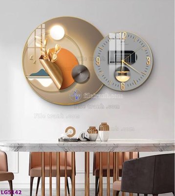 File PSD File tranh đồng hồ tráng gương tròn lồng ghép LG5142 (nguyên bản) cho thiết kế