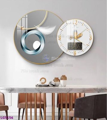 Tải file gốc File tranh đồng hồ tráng gương tròn lồng ghép LG5156 dùng cho in ấn