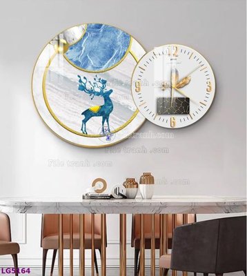 File in ấn cao cấp File tranh đồng hồ tráng gương tròn lồng ghép LG5164 (file gốc)