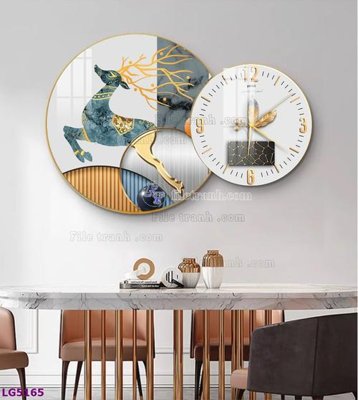 Download file gốc File tranh đồng hồ tráng gương tròn lồng ghép LG5165 (in mica) trang trí