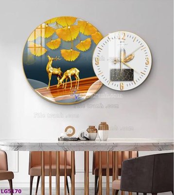 File gốc File tranh đồng hồ tráng gương tròn lồng ghép LG5170 (in lụa) tranh thuận buồm