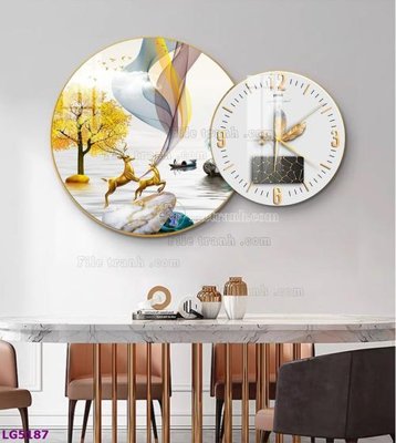 File tranh trang trí File tranh đồng hồ tráng gương tròn lồng ghép LG5187 (tải file gốc)
